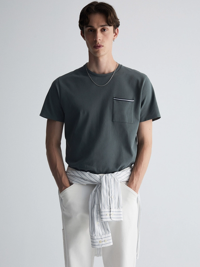 POLERA HOMBRE SFERA ALGODÓN MANGA CORTA BOLSILLO