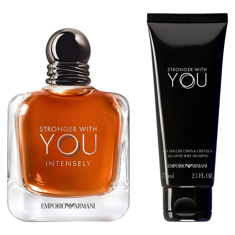 SET PERFUME HOMBRE GIORGIO ARMANI STRONGER WITH YOU INTENSELY HOMBRE EDP 100 ML + GEL DUCHA  75 ML - 1