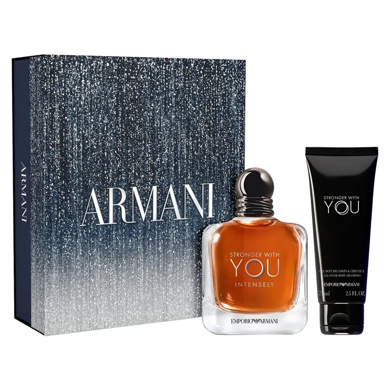 SET PERFUME HOMBRE GIORGIO ARMANI STRONGER WITH YOU INTENSELY HOMBRE EDP 100 ML + GEL DUCHA  75 ML - 2