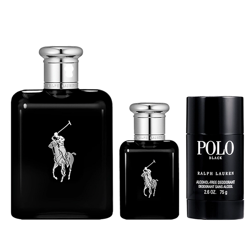 PERFUME RALPH LAUREN POLO BLACK HOMBRE EDT 125 ML + 40 ML + DESODORANTE - 1