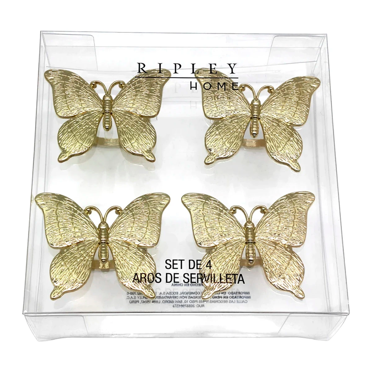 SET X4 PORTA SERVILLETAS RIPLEY HOME MARIPOSA AMELIE - 2