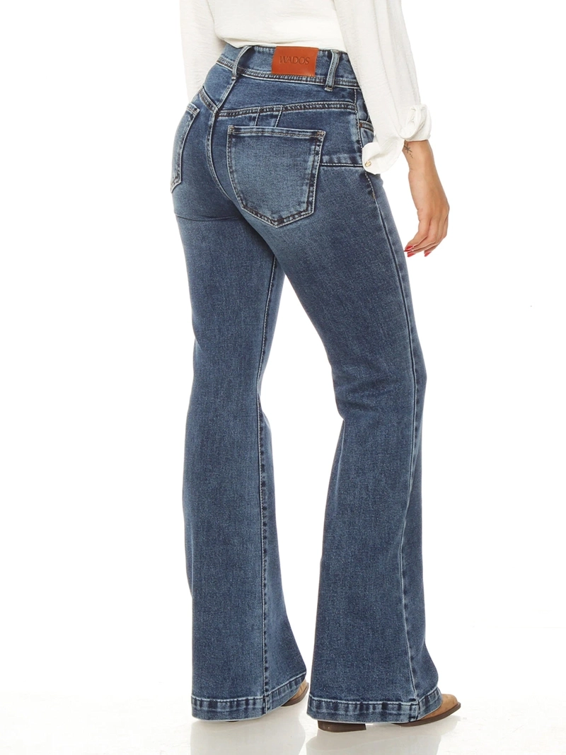 JEANS MUJER WADOS ALGODÓN FLARE TIRO ALTO - 4