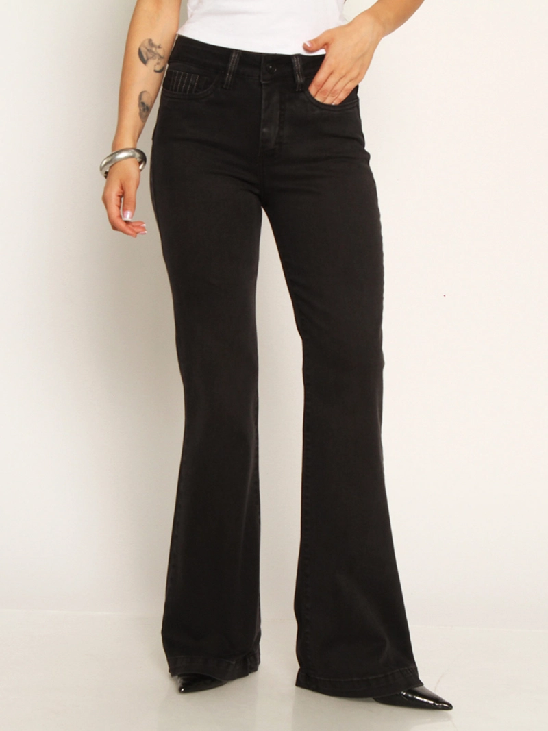 JEANS MUJER WADOS ALGODÓN CARGO FLARE TIRO ALTO - 3