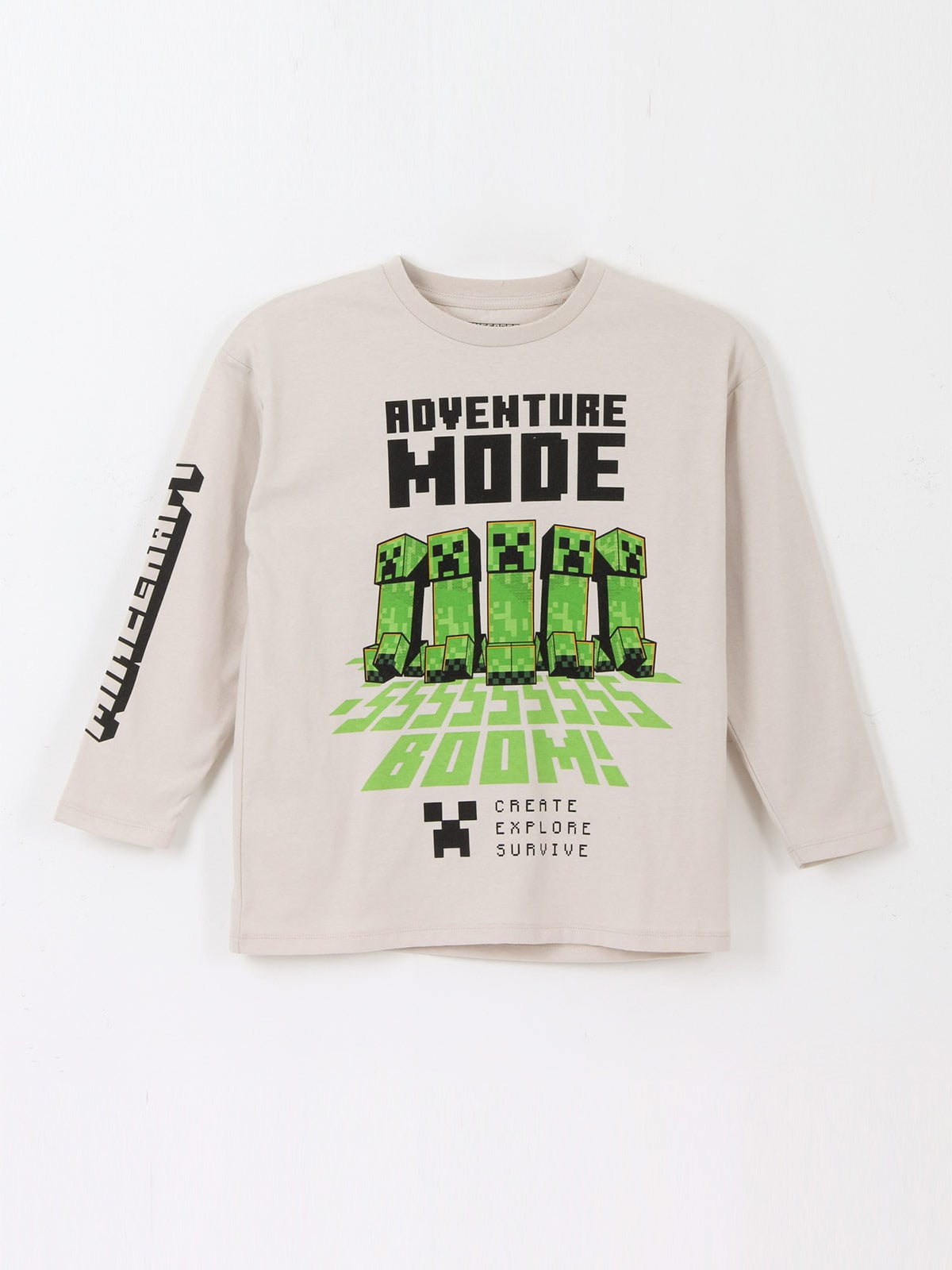 POLERA MANGA LARGA NIÑO  MINECRAFT