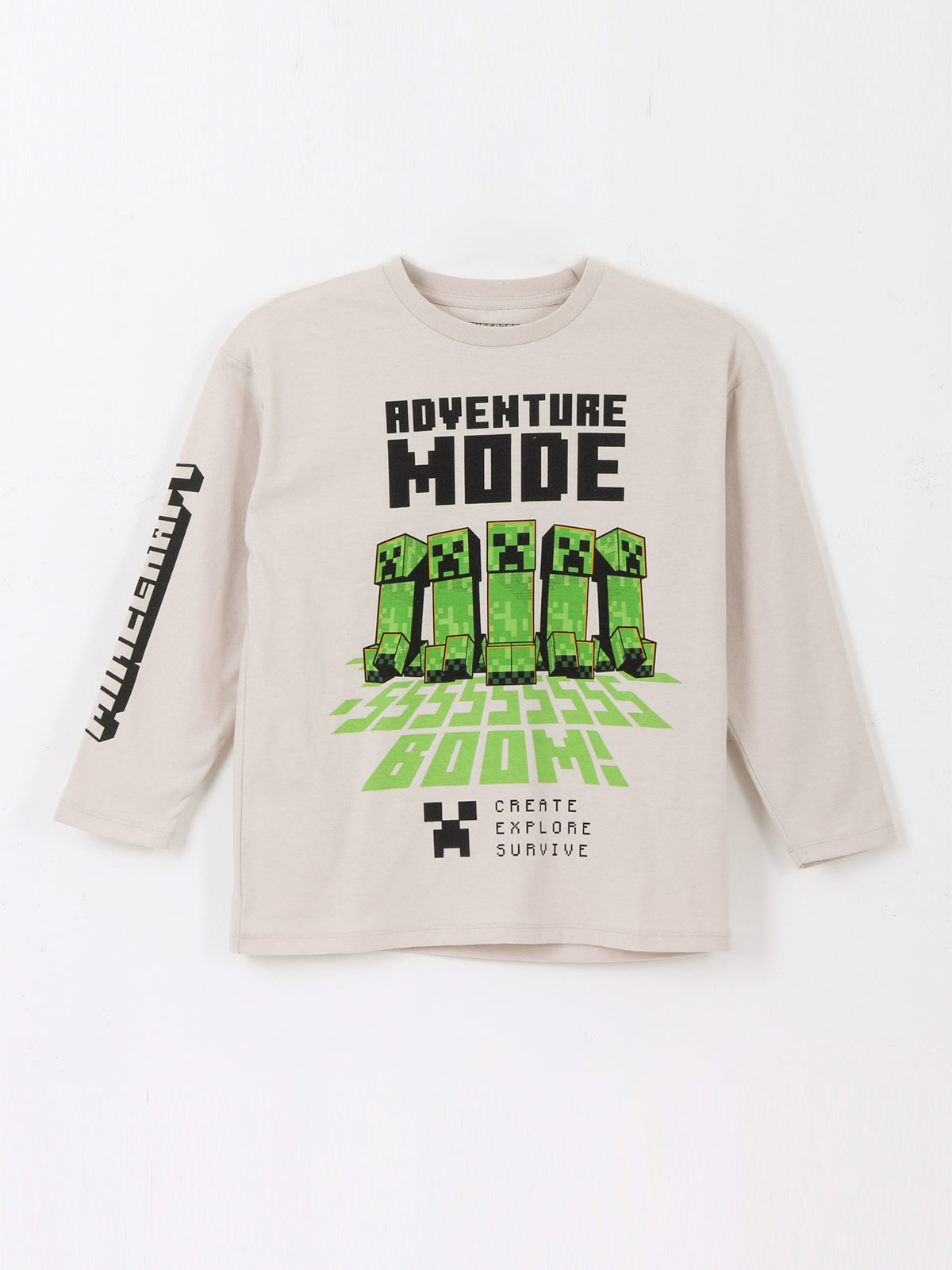 POLERA MANGA LARGA NIÑO  MINECRAFT