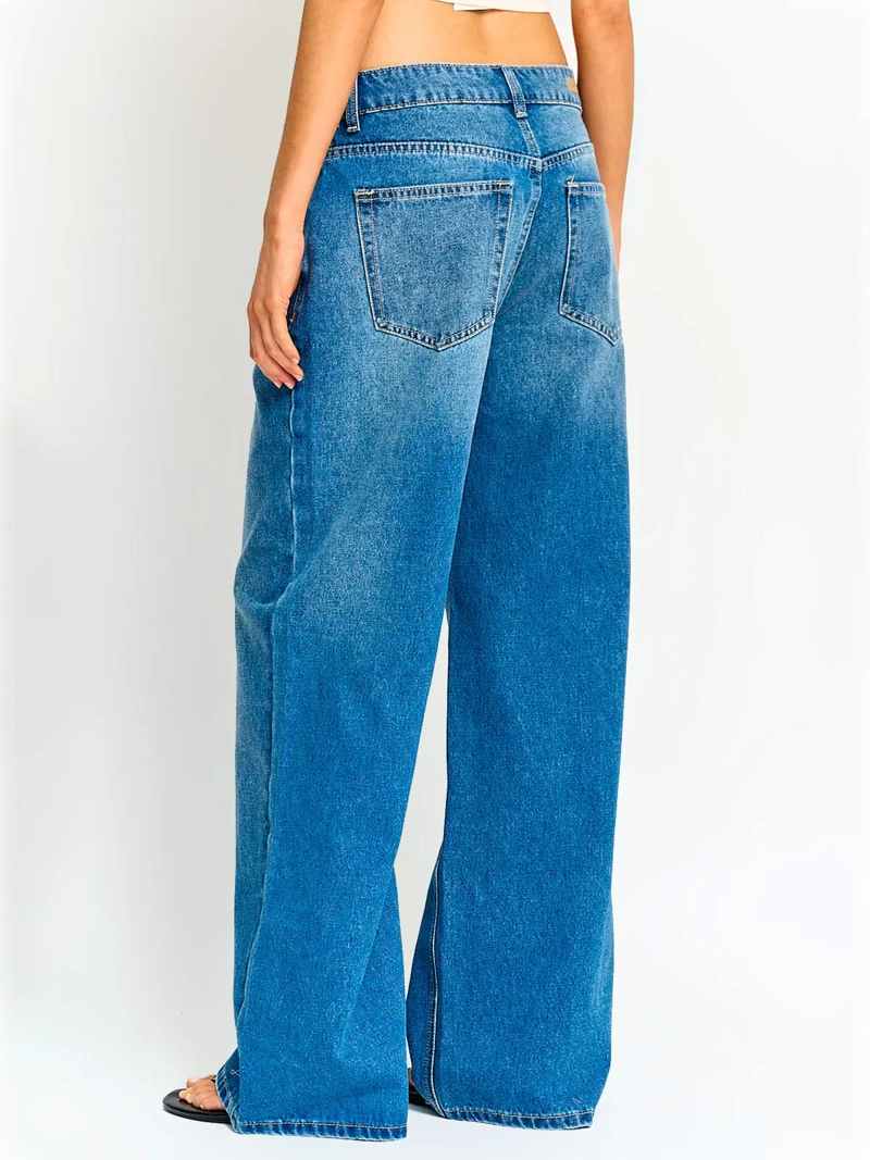 JEANS MUJER INDEX ALGODÓN PRETINA CRUZADA TIRO BAJO - 3