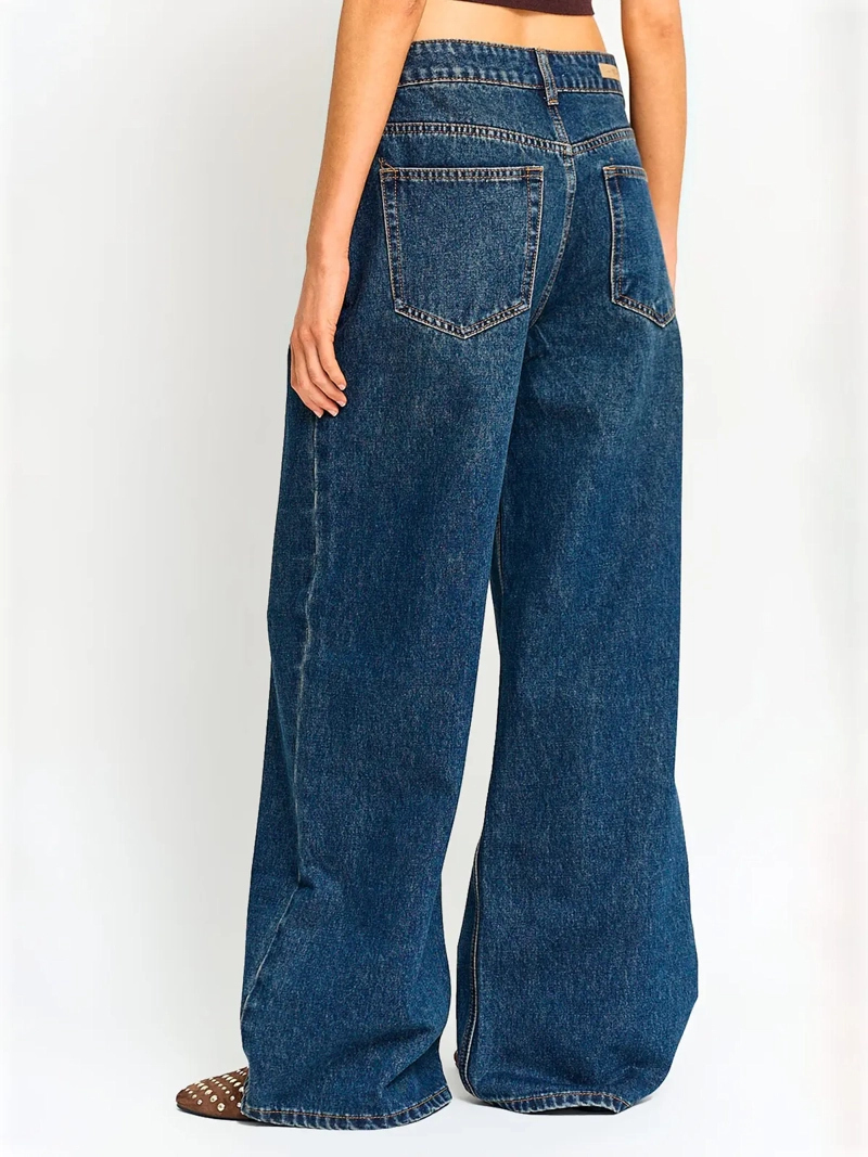JEANS MUJER INDEX ALGODÓN PRETINA CRUZADA TIRO BAJO - 3