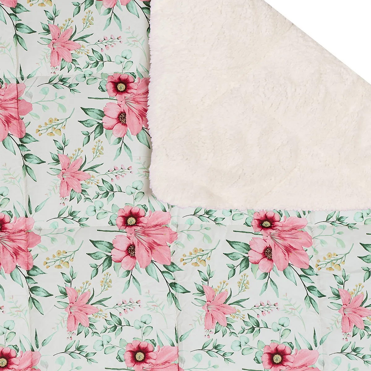 PLUMÓN RIPLEY HOME MICROSHERPA 2 PLAZAS FLORES ROSA  - 2
