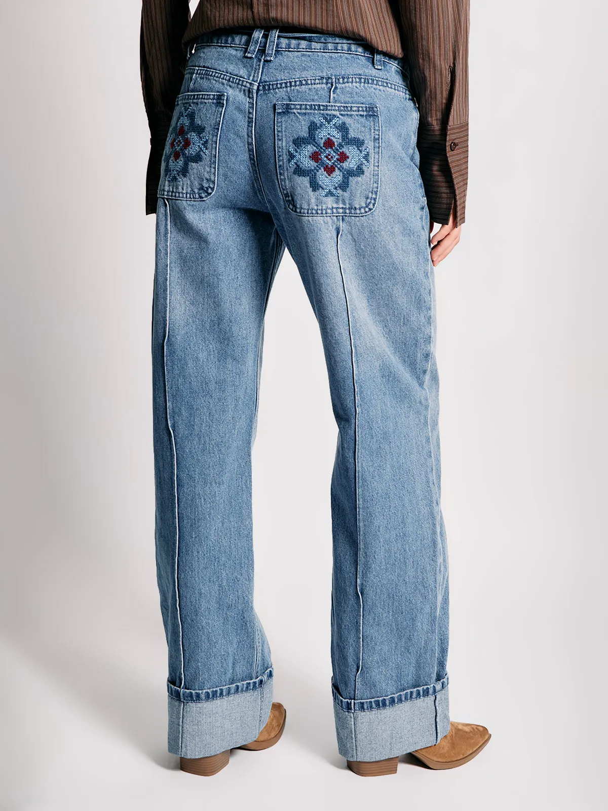 JEANS MUJER INDEX ALGODÓN BASTA DOBLADA - 4
