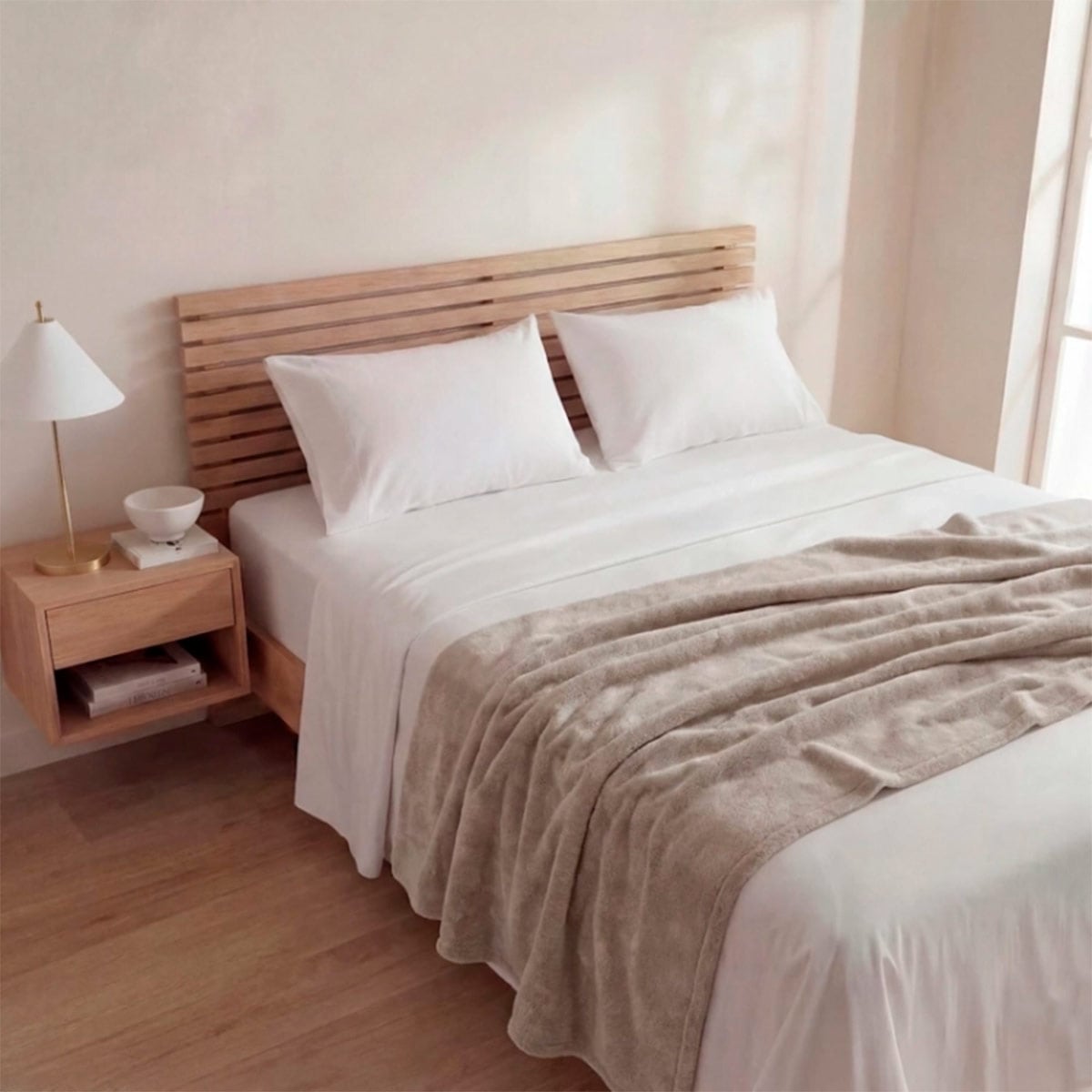 PACK RIPLEY HOME MANTA + PAR DE CALCETINES BEIGE - 1