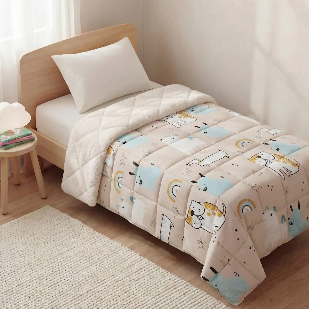 PLUMÓN RIPLEY HOME INFANTIL SHERPA 1.5 PLAZAS PERRO - 1