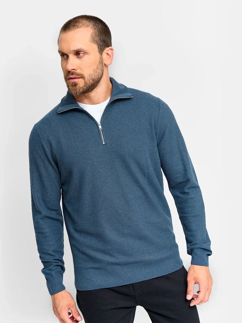 SWEATER HOMBRE MARQUIS HALF ZIPPER TEXTURA - 1