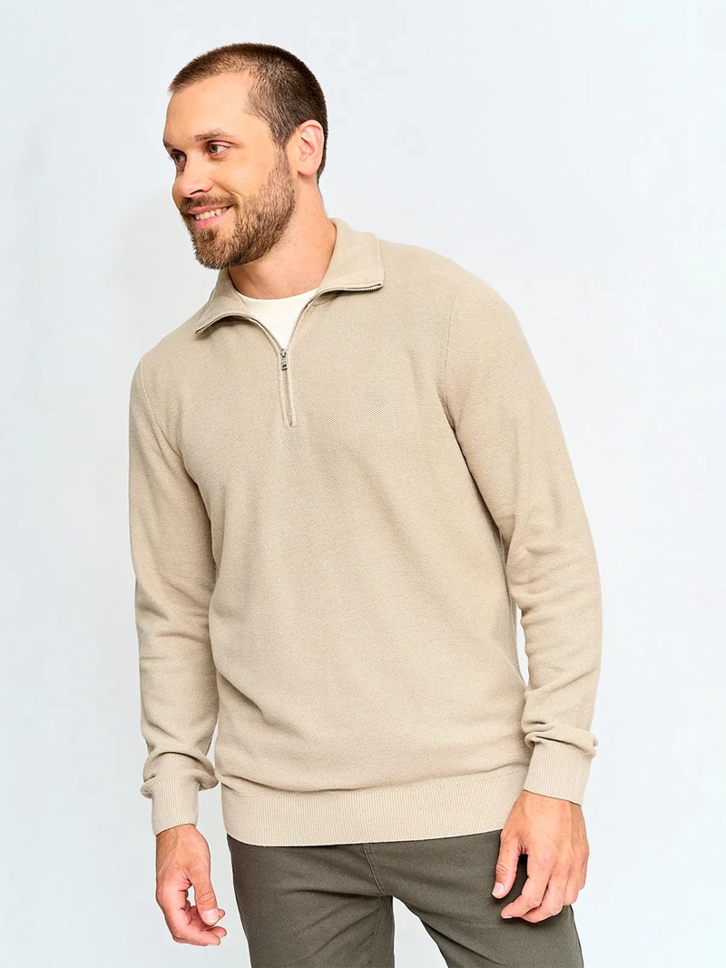 SWEATER HOMBRE MARQUIS HALF ZIPPER TEXTURA - 1