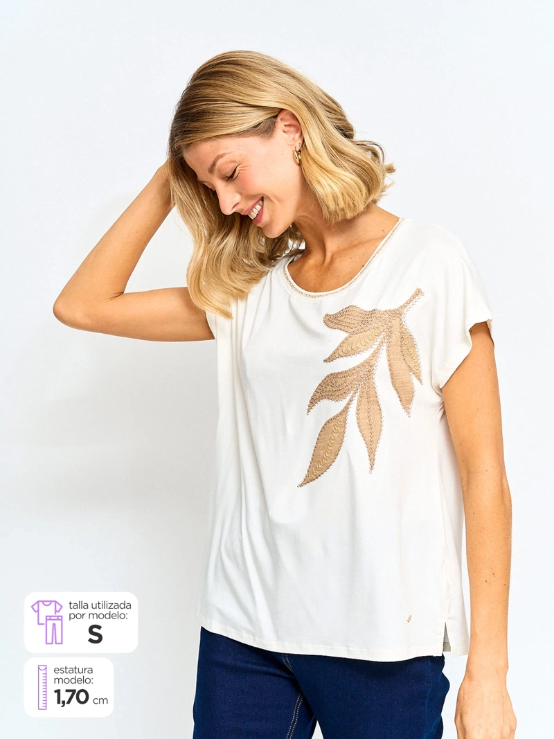POLERA MUJER CACHAREL MANGA CORTA - 1