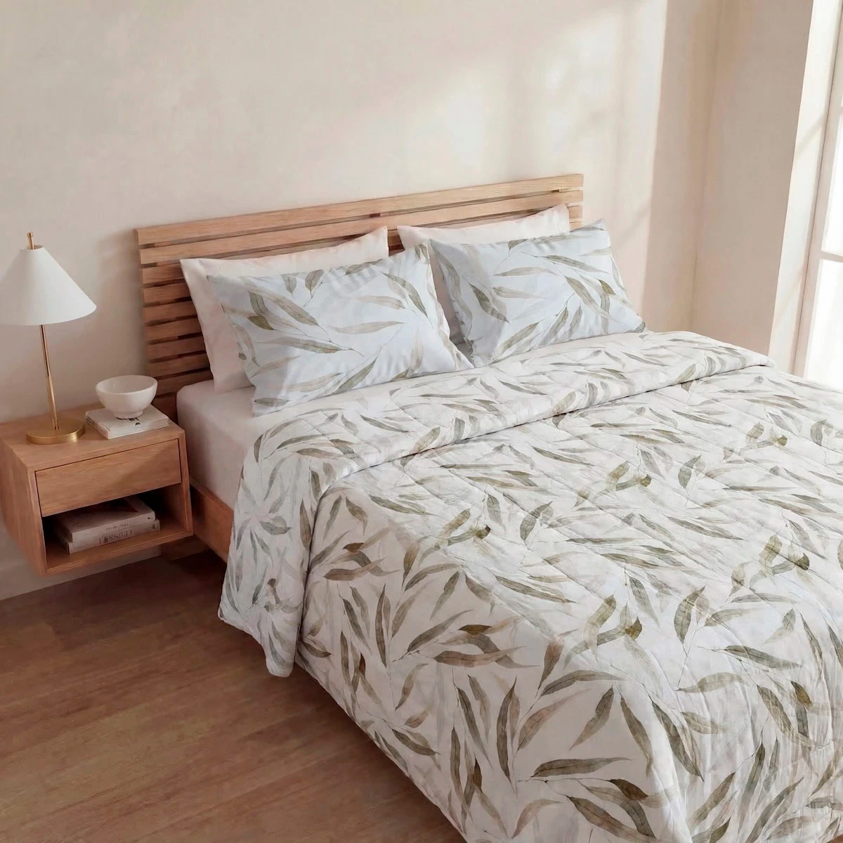 PLUMÓN RIPLEY HOME PERCALE 1.5 PLAZAS HOJAS - 1