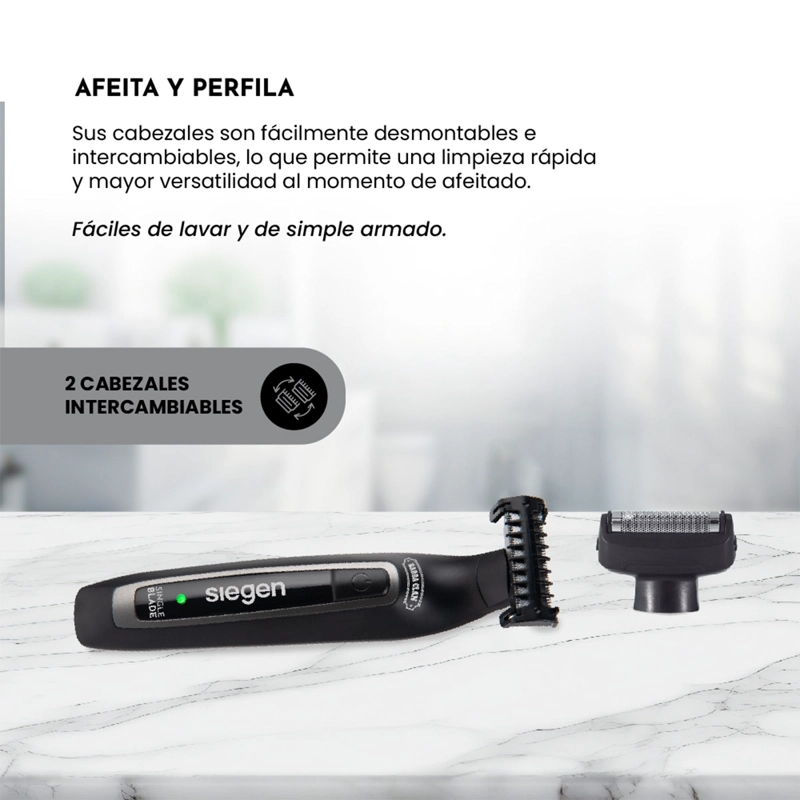 AFEITADORA SIEGEN FACIAL Y CORPORAL SG-8300C01         - 6