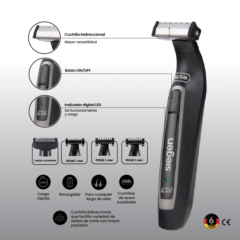 AFEITADORA SIEGEN FACIAL Y CORPORAL SG-8300C01         - 8