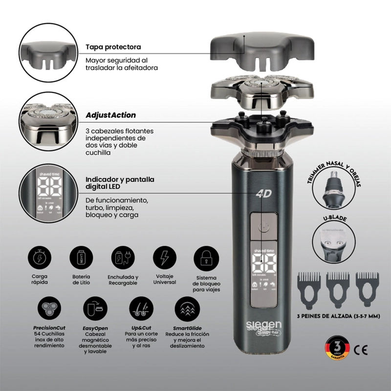 AFEITADORA SIEGEN TRIMMER 3 EN 1 SG-7225 - 8