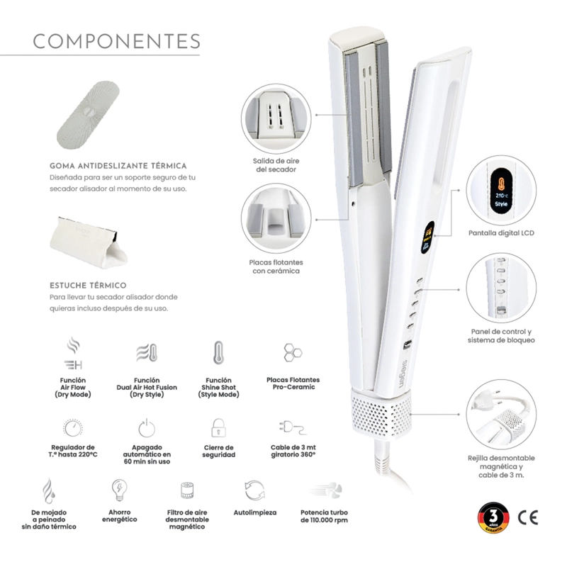 ALISADOR DE PELO SIEGEN DUO AIRFLOW STYLE 3 EN 1 SG-B5000         - 8