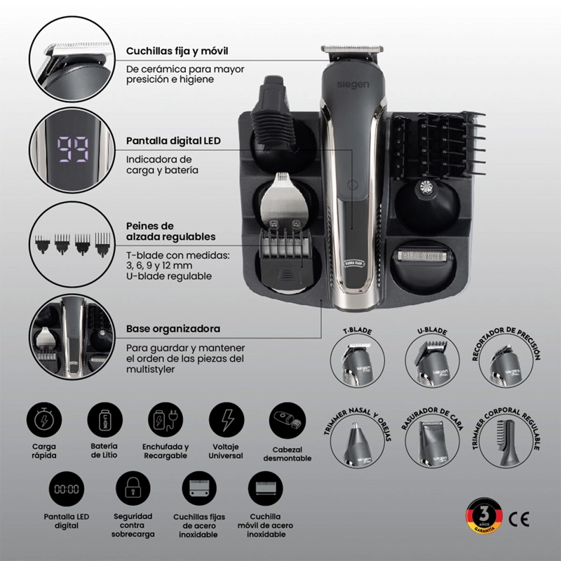 AFEITADORA SIEGEN MULTISTYLER 6 EN 1 SG-8555 - 8