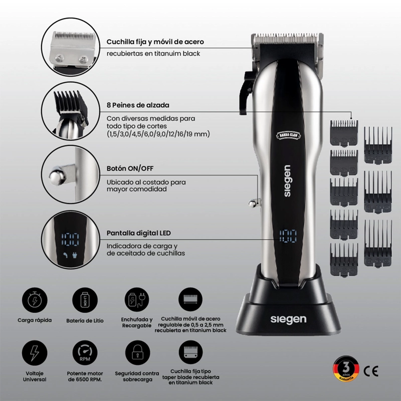AFEITADORA SIEGEN CLIPPER SG-8620 - 9