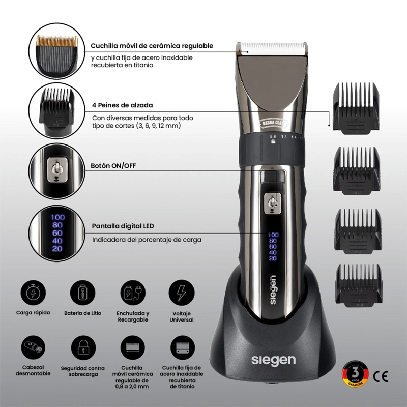 AFEITADORA SIEGEN TRIMMER SG-8650 - 9