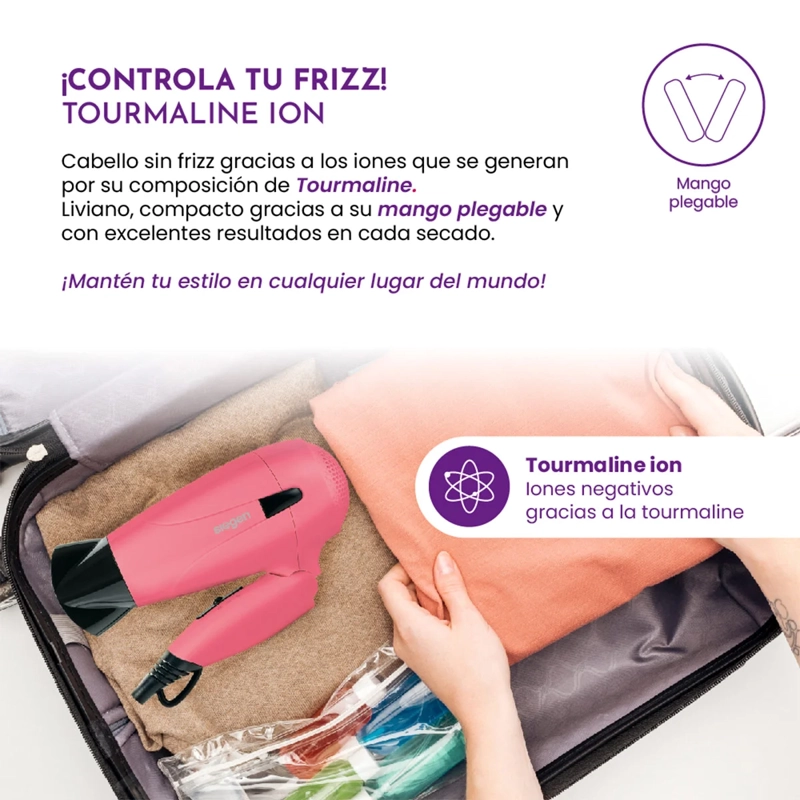 SECADOR DE PELO SIEGEN LET’S GO TRAVEL SG-3012C62 1700W - 5