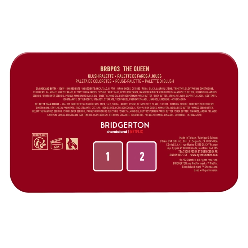 PALETA DE RUBORES NYX BRIDGERTON ROYAL BLUSH - 5