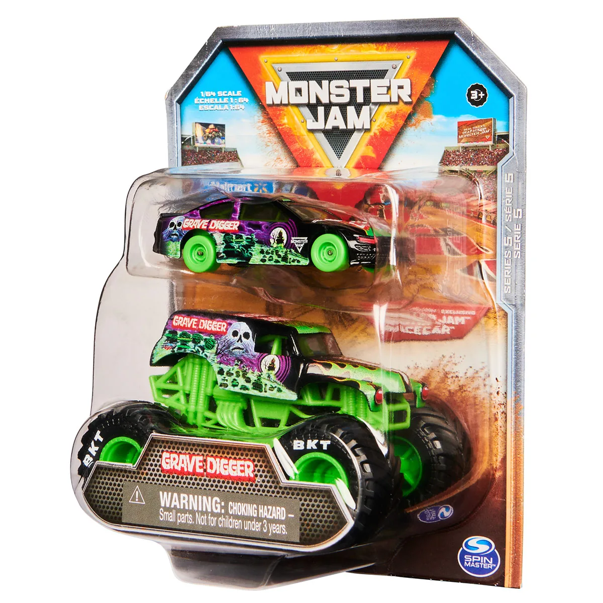VEHÍCULO DE JUGUETE MONSTER JAM Y AUTO 1 64 - MODELO ALEATORIO - 1