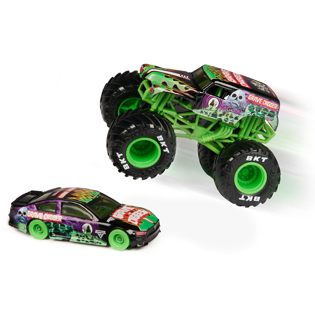 VEHÍCULO DE JUGUETE MONSTER JAM Y AUTO 1 64 - MODELO ALEATORIO - 4