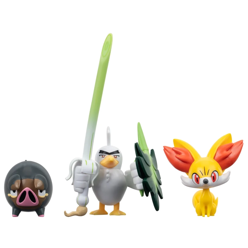 POKEMON BATTLE FIGURA PACK DE 3 FENNEKIN LECHONK Y SIRFETCH  - 1