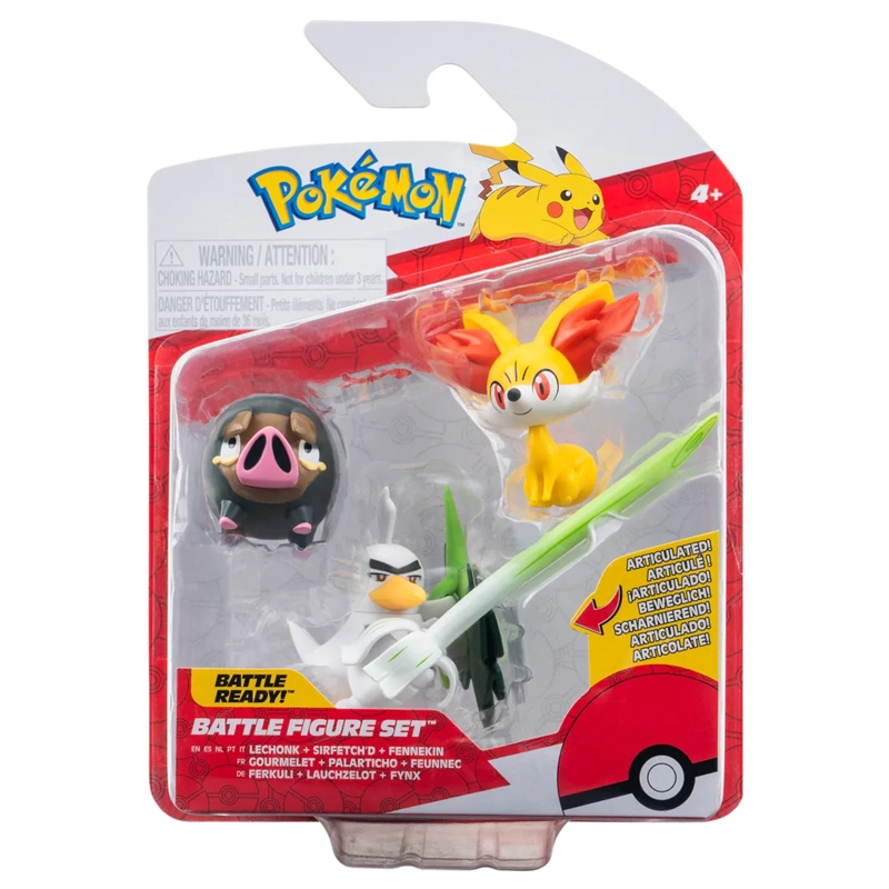 POKEMON BATTLE FIGURA PACK DE 3 FENNEKIN LECHONK Y SIRFETCH  - 9
