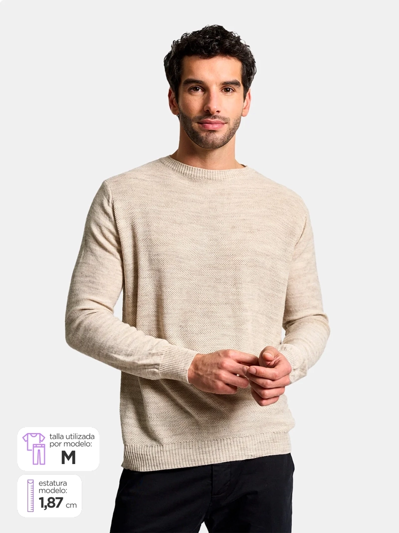 SWEATER HOMBRE SPAVALDI CUELLO REDONDO - 1