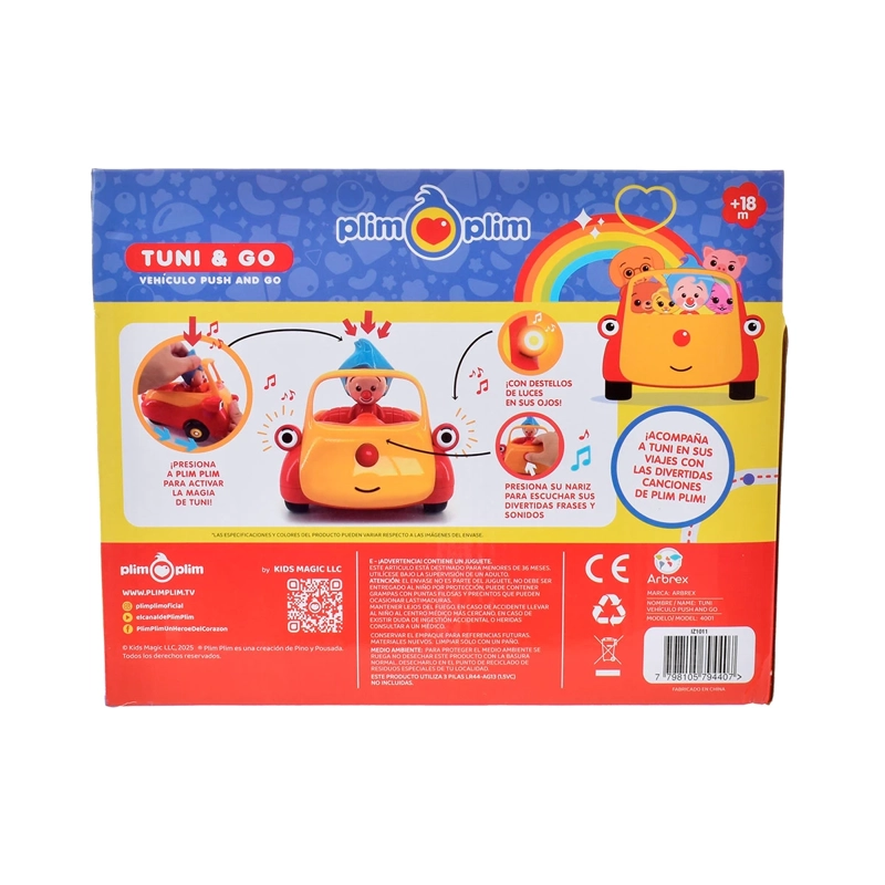 AUTO DE JUGUETE PLIM PLIM BUMP AND GO 25 CM - 6
