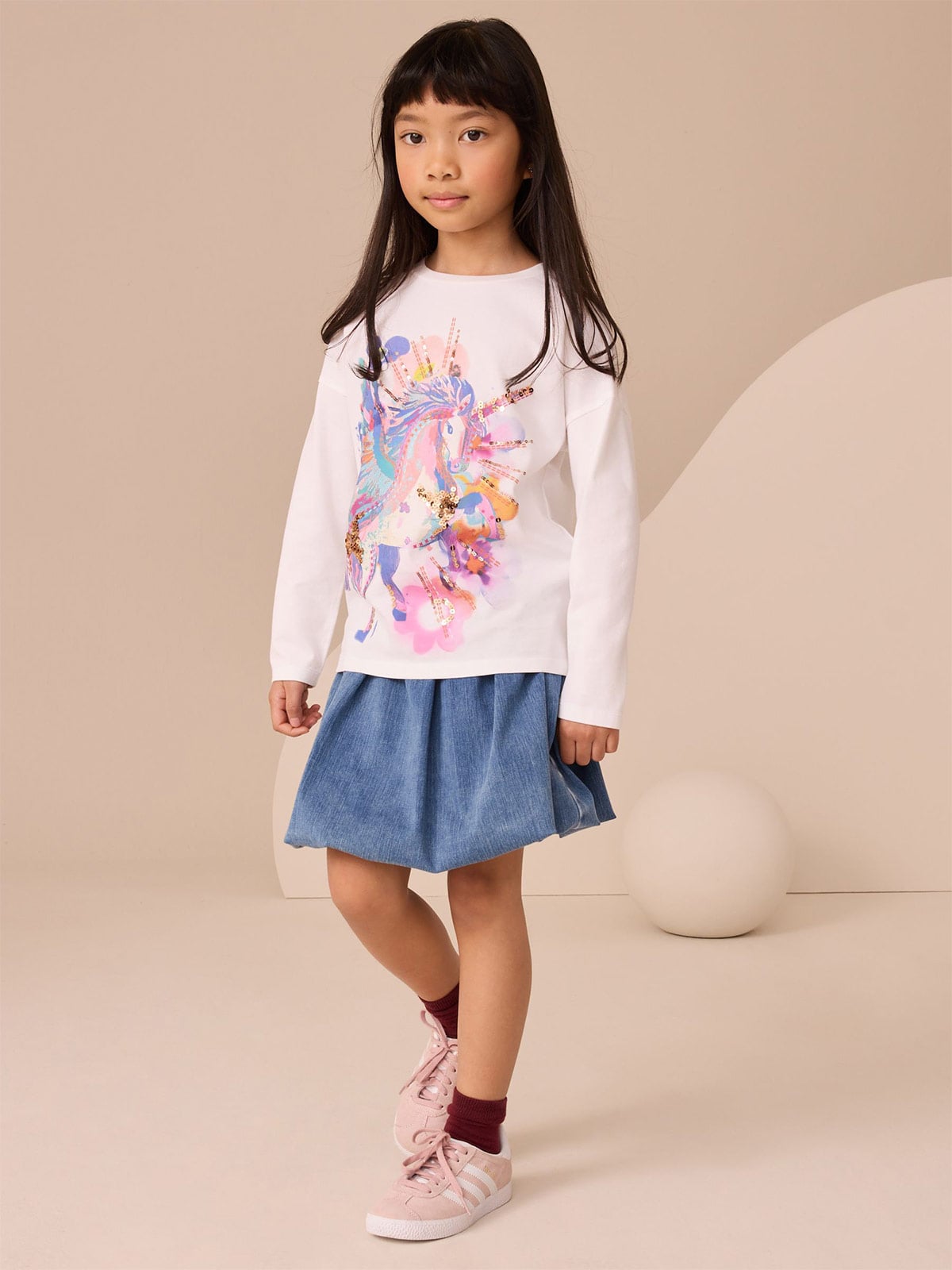POLERA MANGA LARGA NIÑA NEXT ALGODÓN - 1