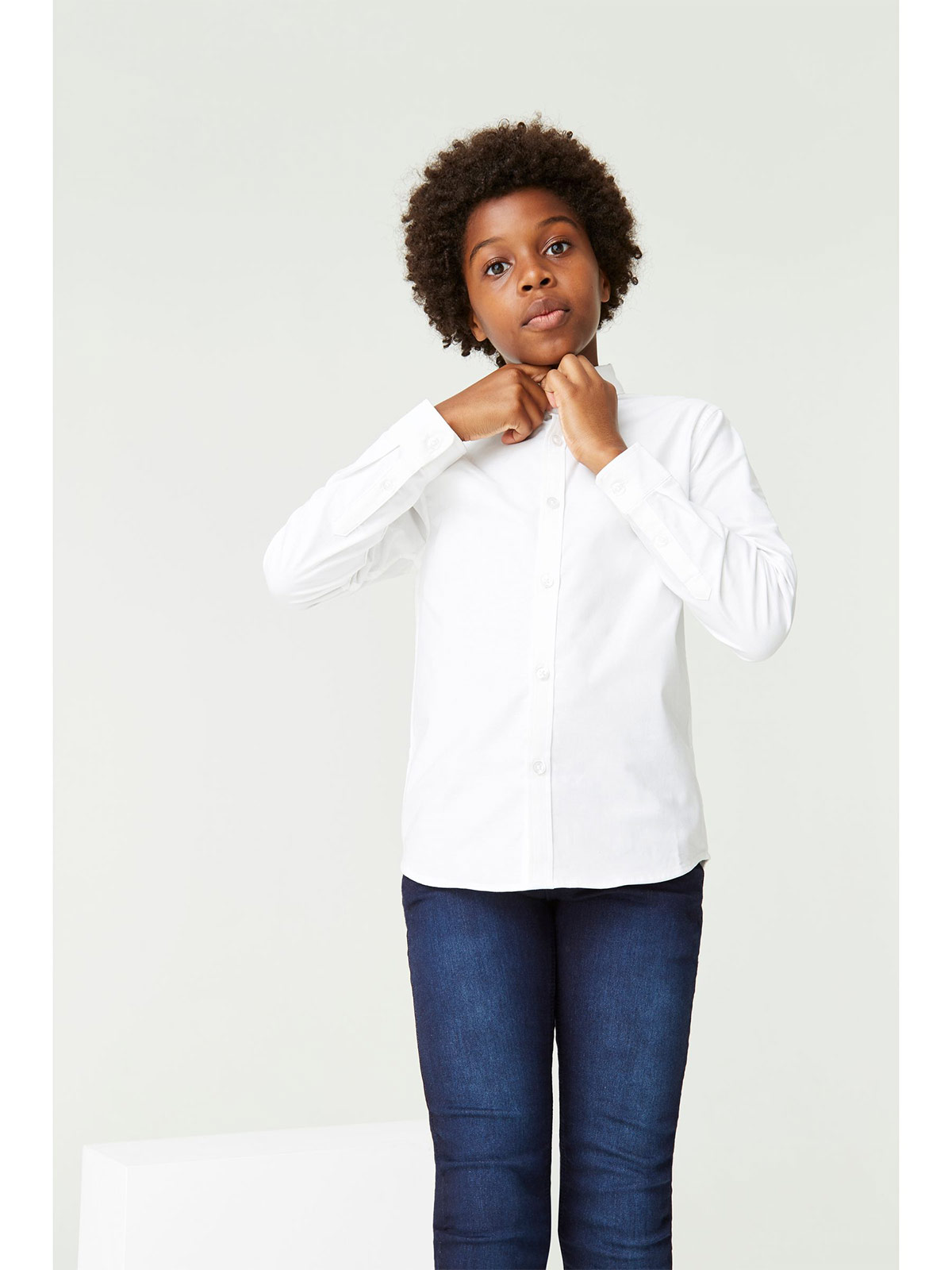 CAMISA MANGA LARGA NIÑO NEXT ALGODÓN - 1