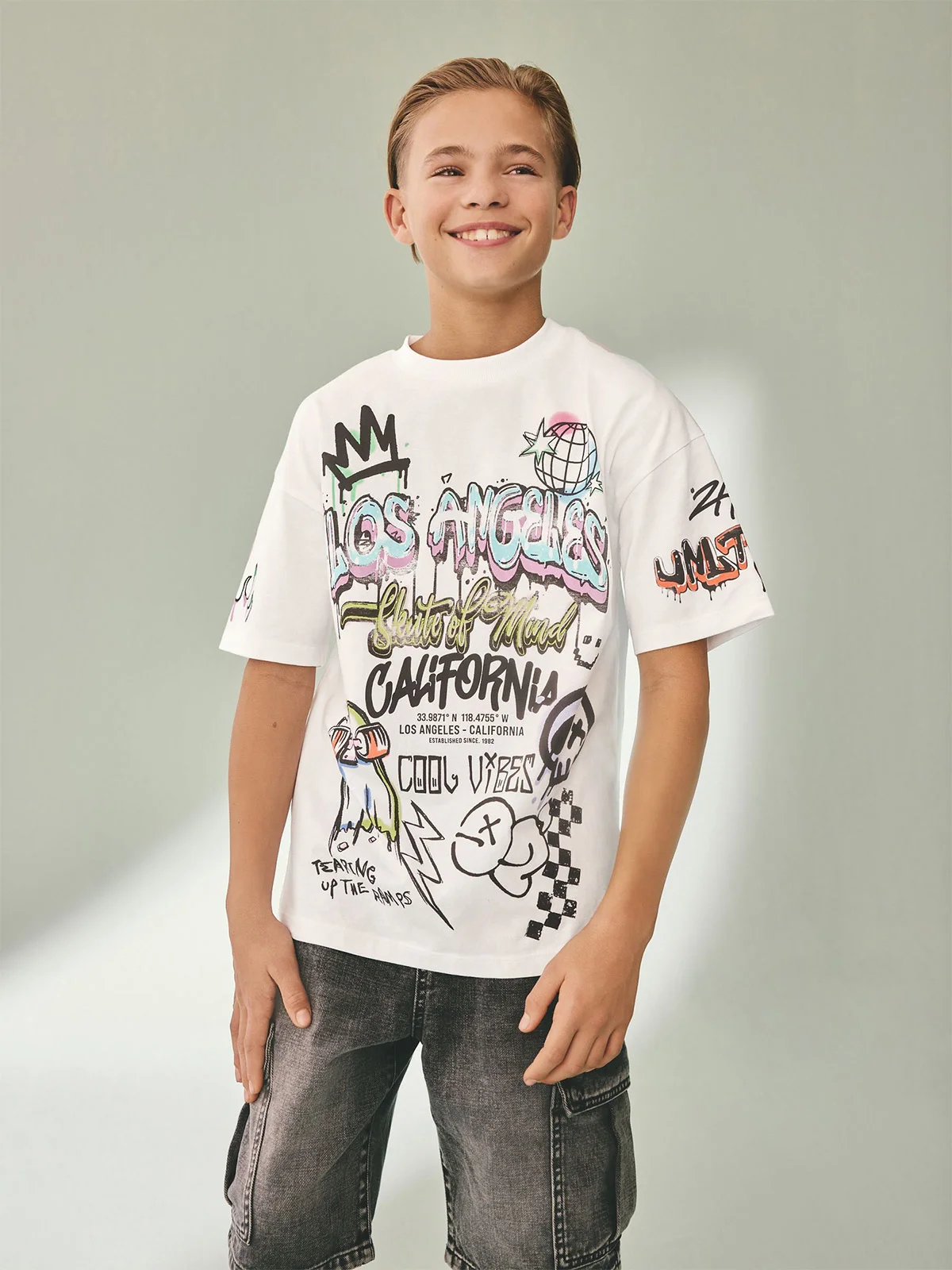 POLERA MANGA CORTA NIÑO NEXT ALGODÓN - 1