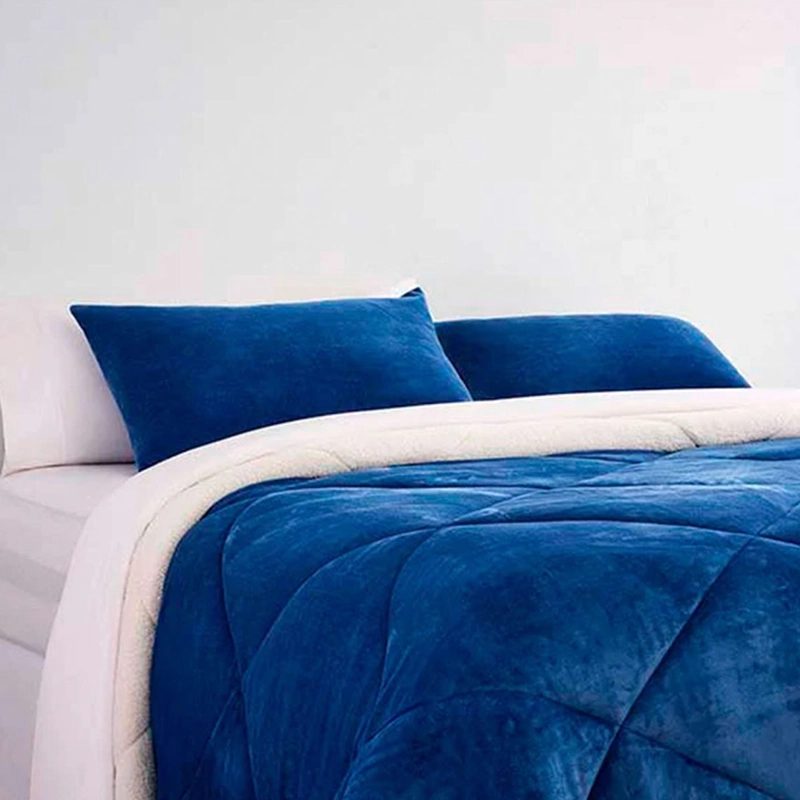 PLUMÓN RIPLEY HOME SHERPA FRANELA 1.5 PLAZAS AZUL - 2
