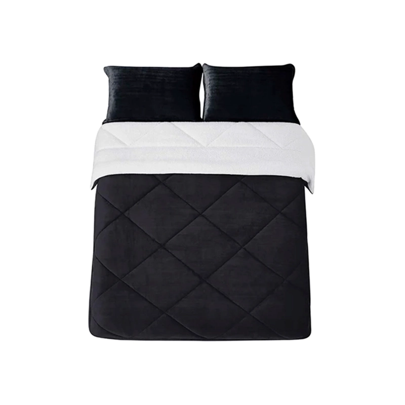 PLUMÓN RIPLEY HOME SHERPA FRANELA 2 PLAZAS NEGRO - 3