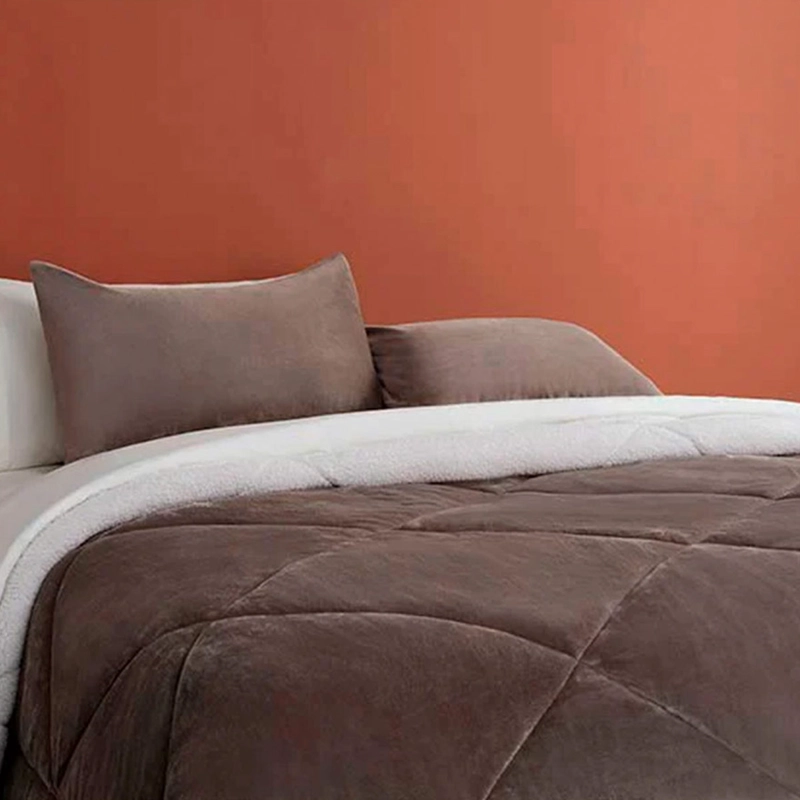 PLUMÓN RIPLEY HOME SHERPA FRANELA 2 PLAZAS TAUPE - 2