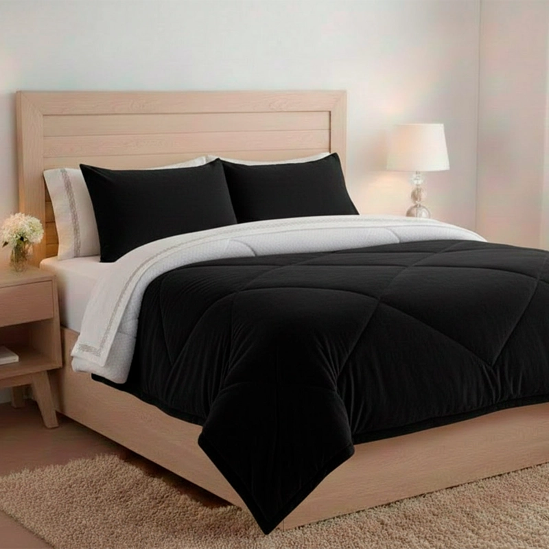 PLUMÓN RIPLEY HOME SHERPA FRANELA KING NEGRO - 1