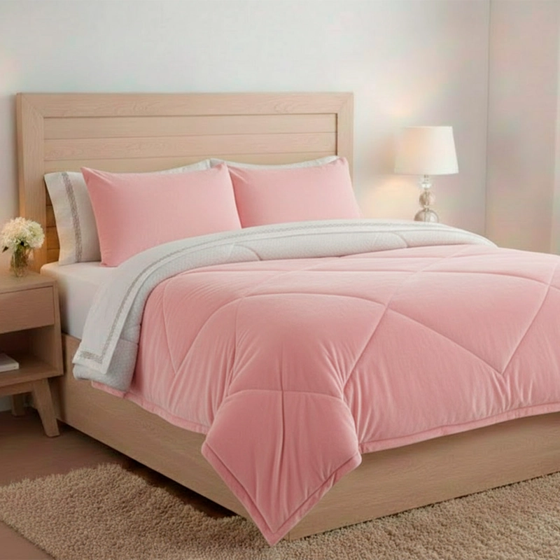 PLUMÓN RIPLEY HOME SHERPA FRANELA KING PALO ROSA - 1