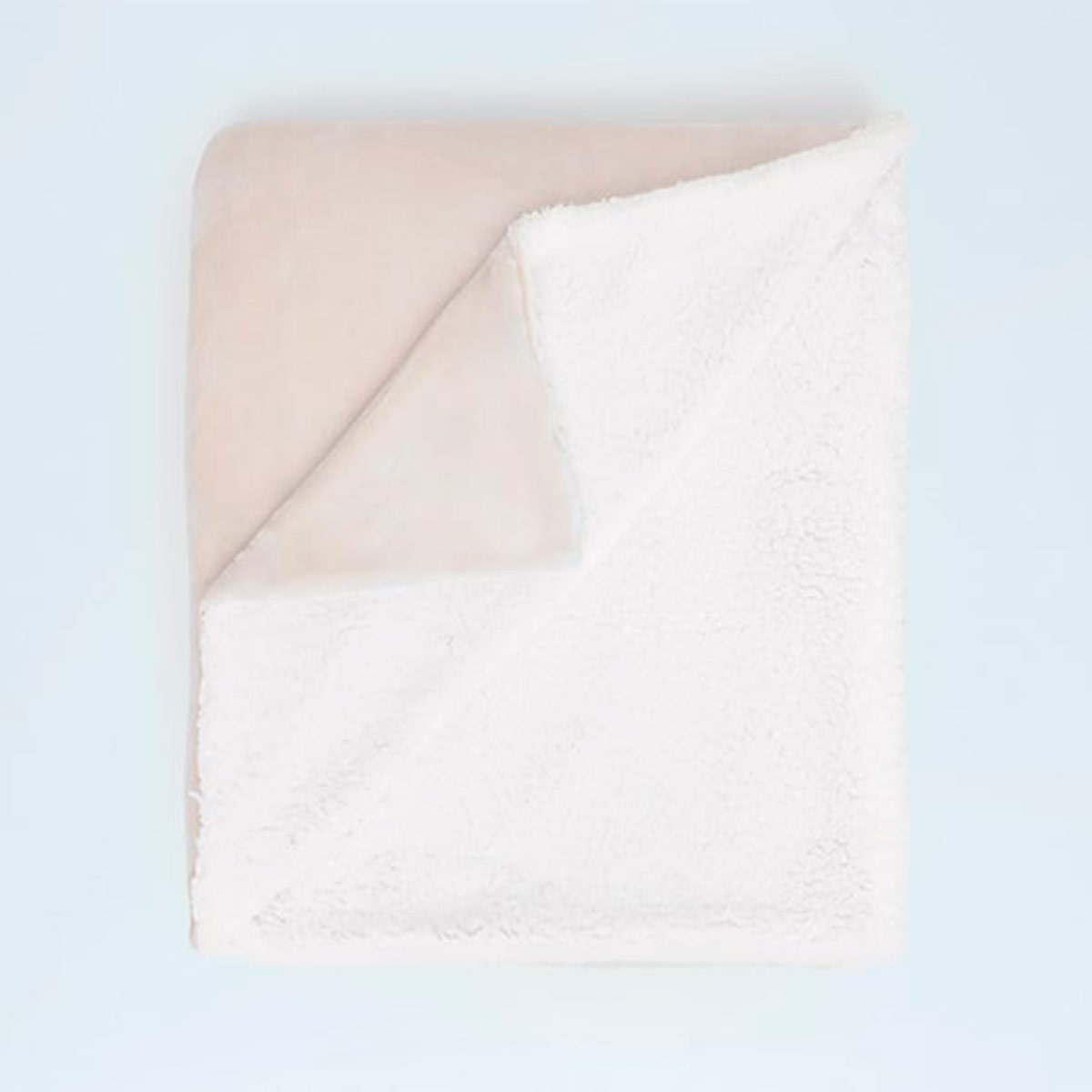 FRAZADA RIPLEY HOME FLANNEL CON SHERPA 2 PLAZAS IVORY - 2