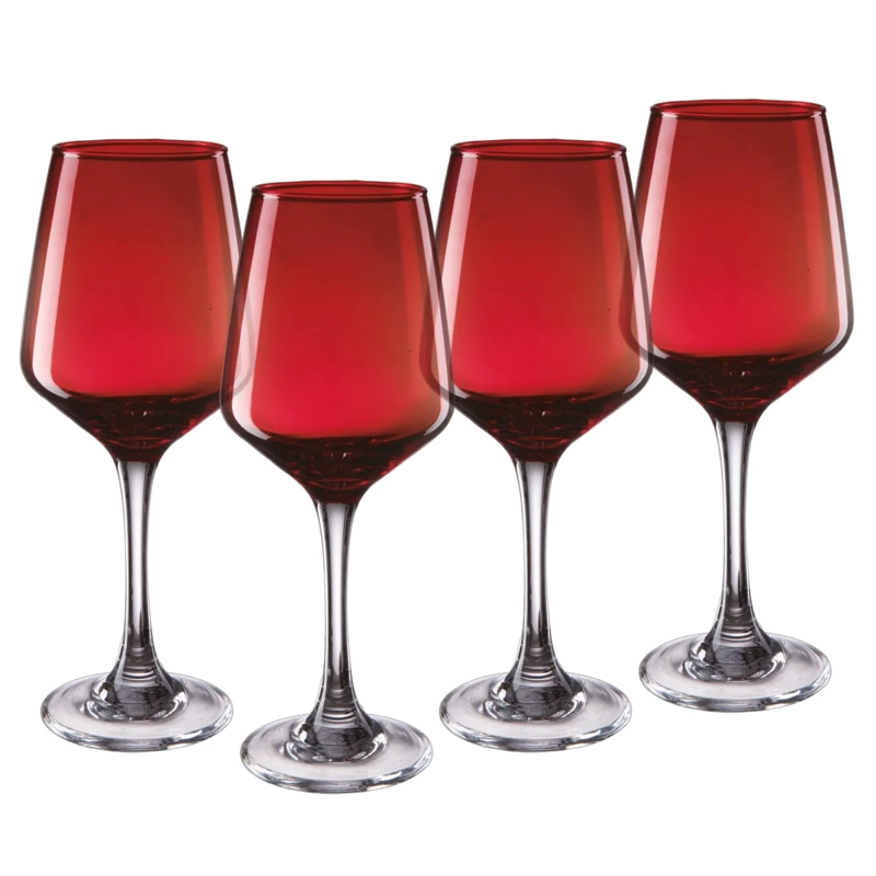 SET 4 COPAS VINO RIPLEY HOME CALIZ ROJO 420 ML - 1