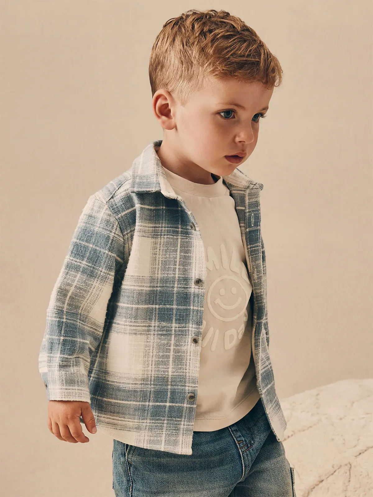 CAMISA MANGA LARGA NIÑO NEXT ALGODÓN