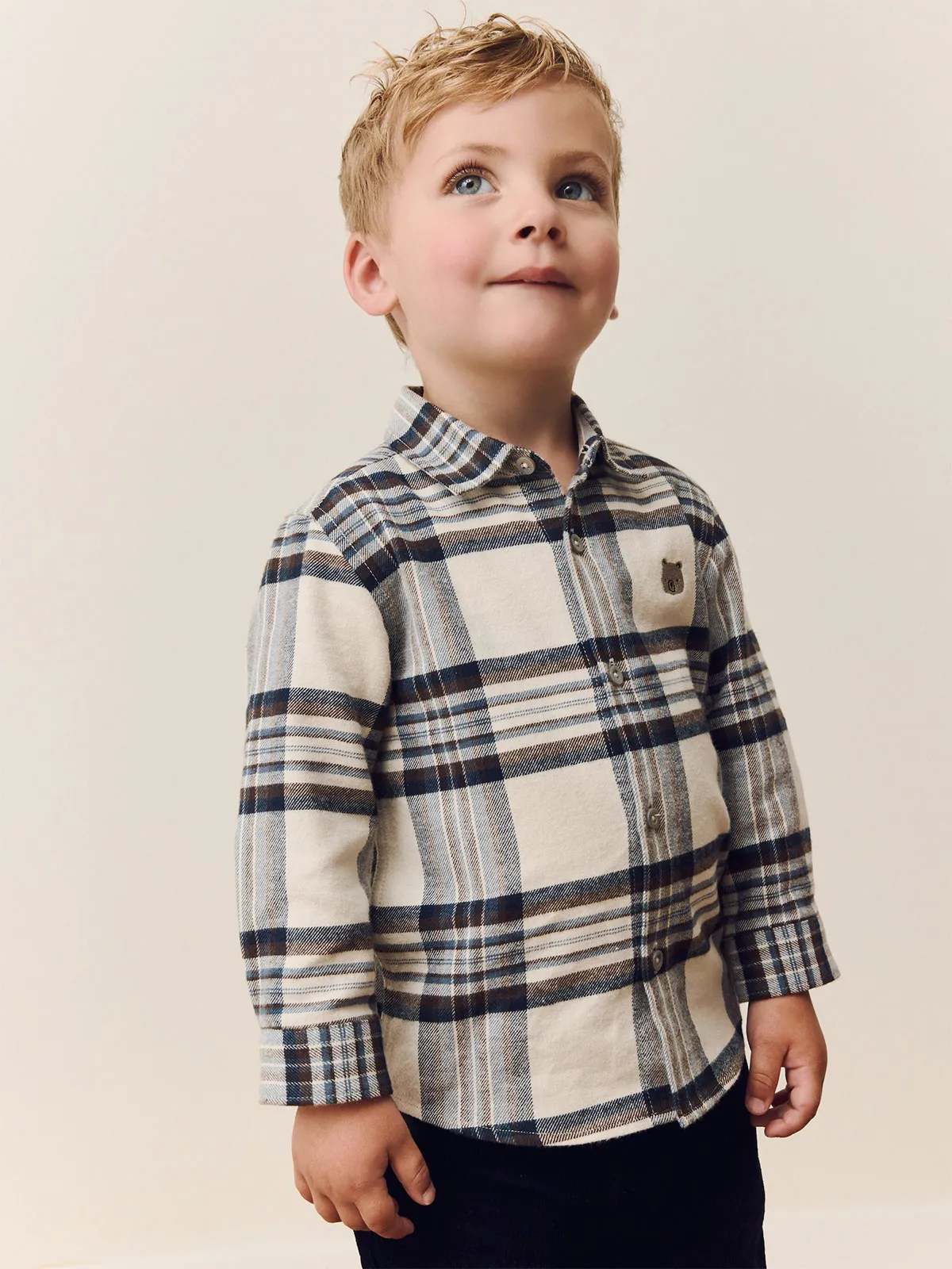 CAMISA MANGA LARGA NIÑO NEXT ALGODÓN - 1