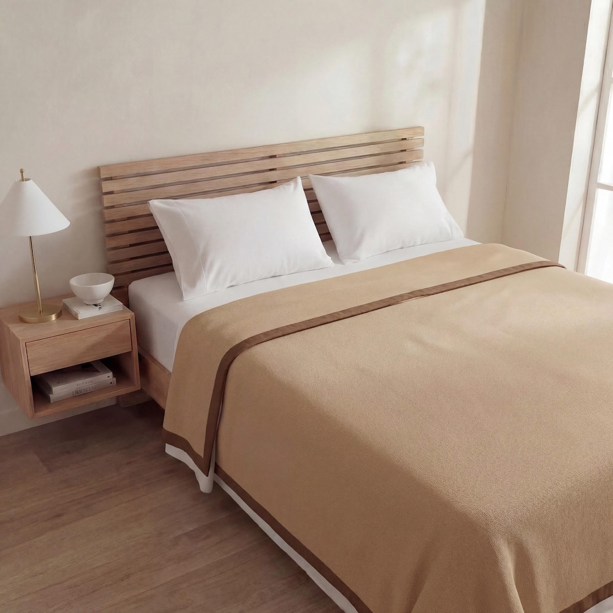 FRAZADA RIPLEY HOME LISA 2 PLAZAS BEIGE - 1