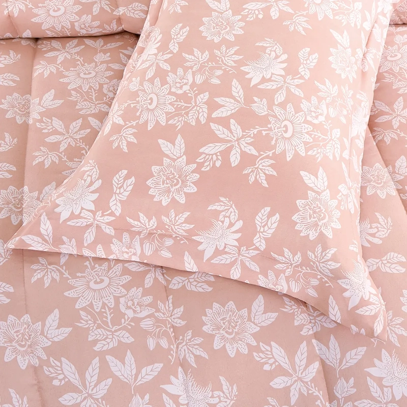 PLUMÓN ANDES ESTAMPADO FLOR 1.5 PLAZAS ROSA - 2