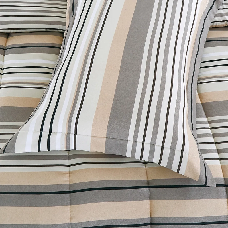 PLUMÓN ANDES ESTAMPADO LÍNEAS 1.5 PLAZAS GRIS - 2
