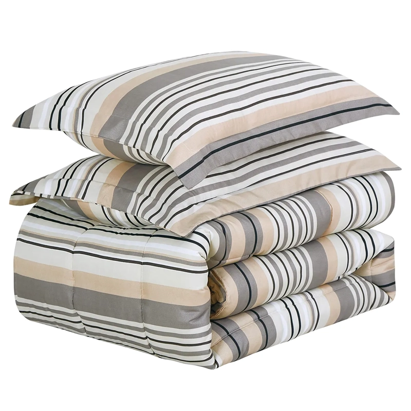 PLUMÓN ANDES ESTAMPADO LÍNEAS 1.5 PLAZAS GRIS - 3